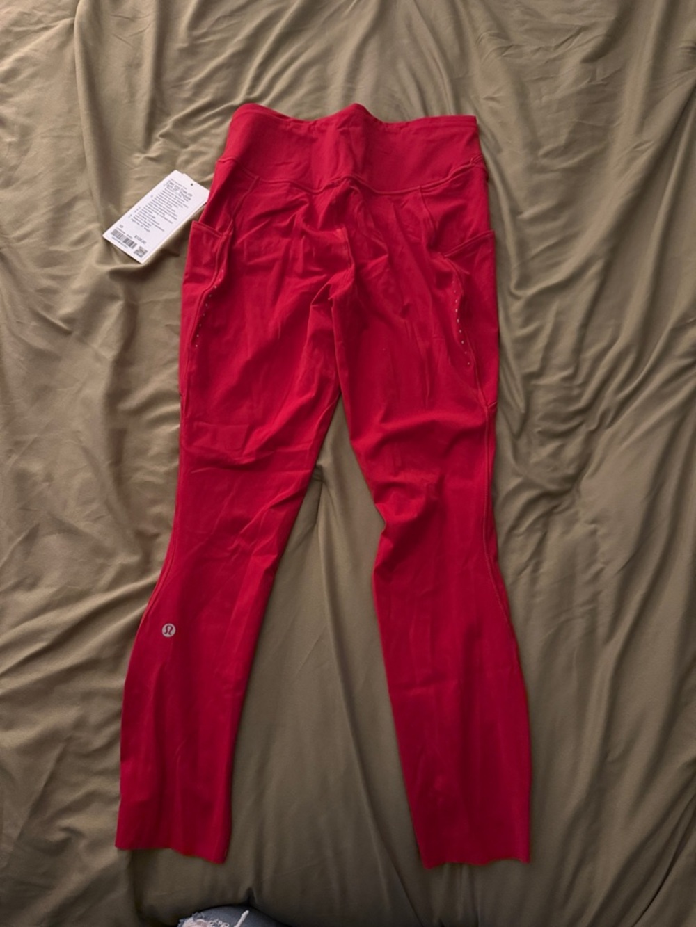 lululemon athletica Red Leggings with Side Pockets